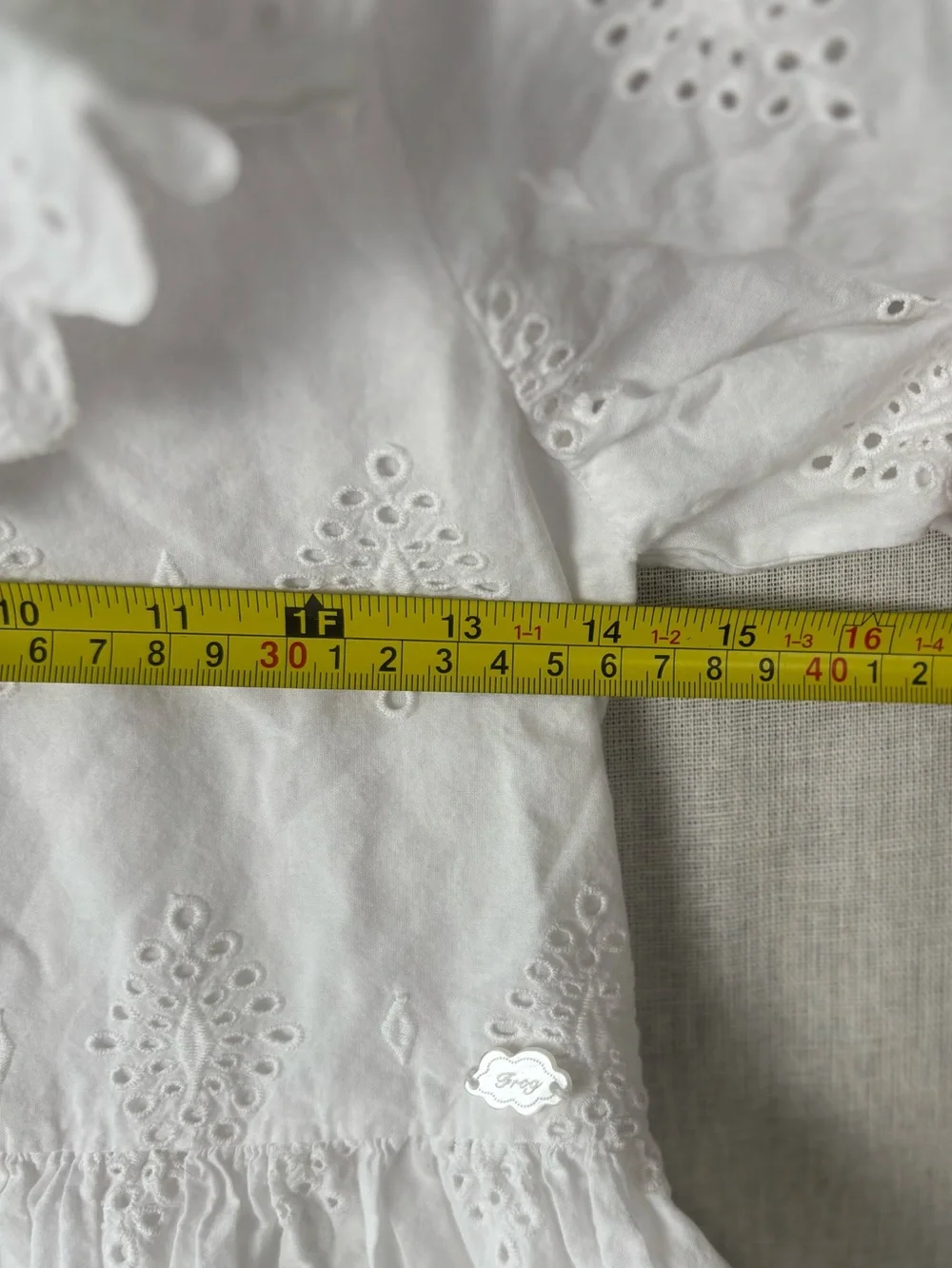 White Eyelet 100% Cotton Eyelet Lace Dress Girls Size 10 Heirloom Garden Party